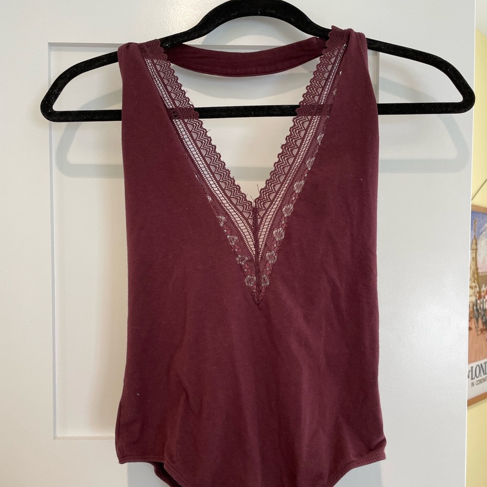 PacSun maroon lace bodysuit